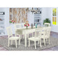 Dining Room Set Linen White CADA7-LWH-W By East West Furniture | Dining Sets | Modishstore