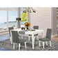 Dining Room Set Linen White CADR5-LWH-07 By East West Furniture | Dining Sets | Modishstore