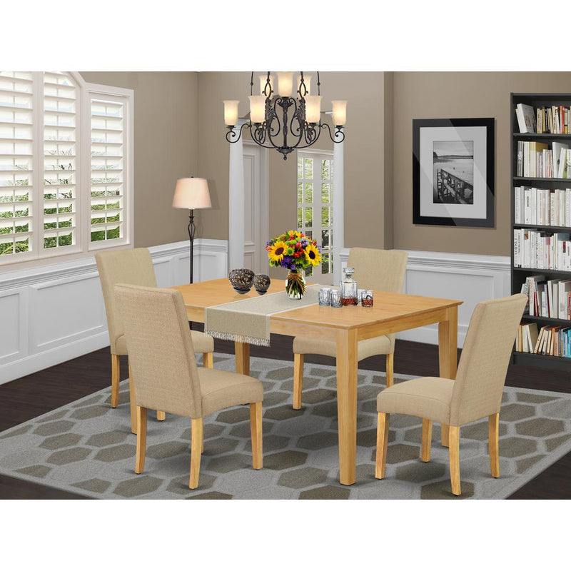 Dining Room Set Oak CADR5-OAK-16 By East West Furniture | Dining Sets | Modishstore