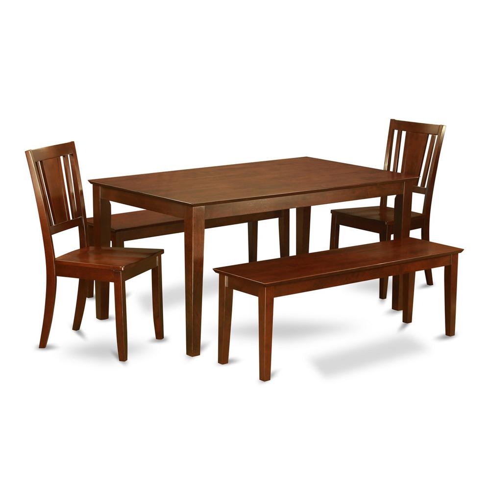 5 Pc Dining Room Set For 4-Dining Table And 2 Chairs And 2 Benches By East West Furniture | Dining Sets | Modishstore - 2