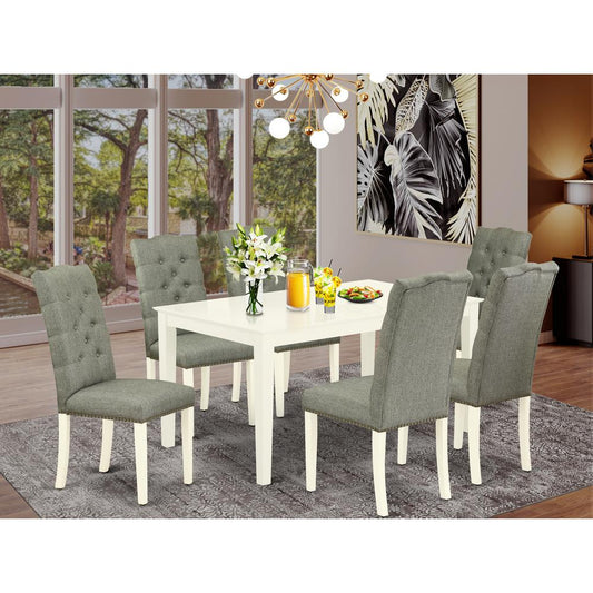 Dining Room Set Linen White CAEL7 - LWH - 07 By East West Furniture | Dining Sets | Modishstore