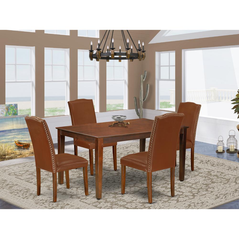 Dining Room Set Mahogany CAEN5-MAH-66 By East West Furniture | Dining Sets | Modishstore