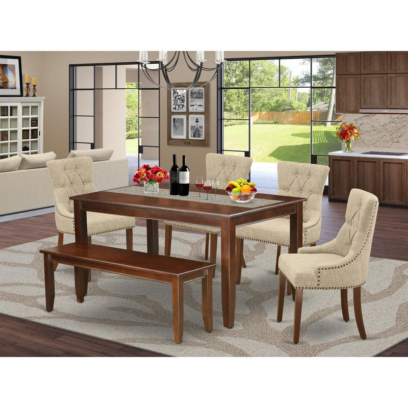 Dining Room Set Mahogany CAFR6-MAH-05 By East West Furniture | Dining Sets | Modishstore