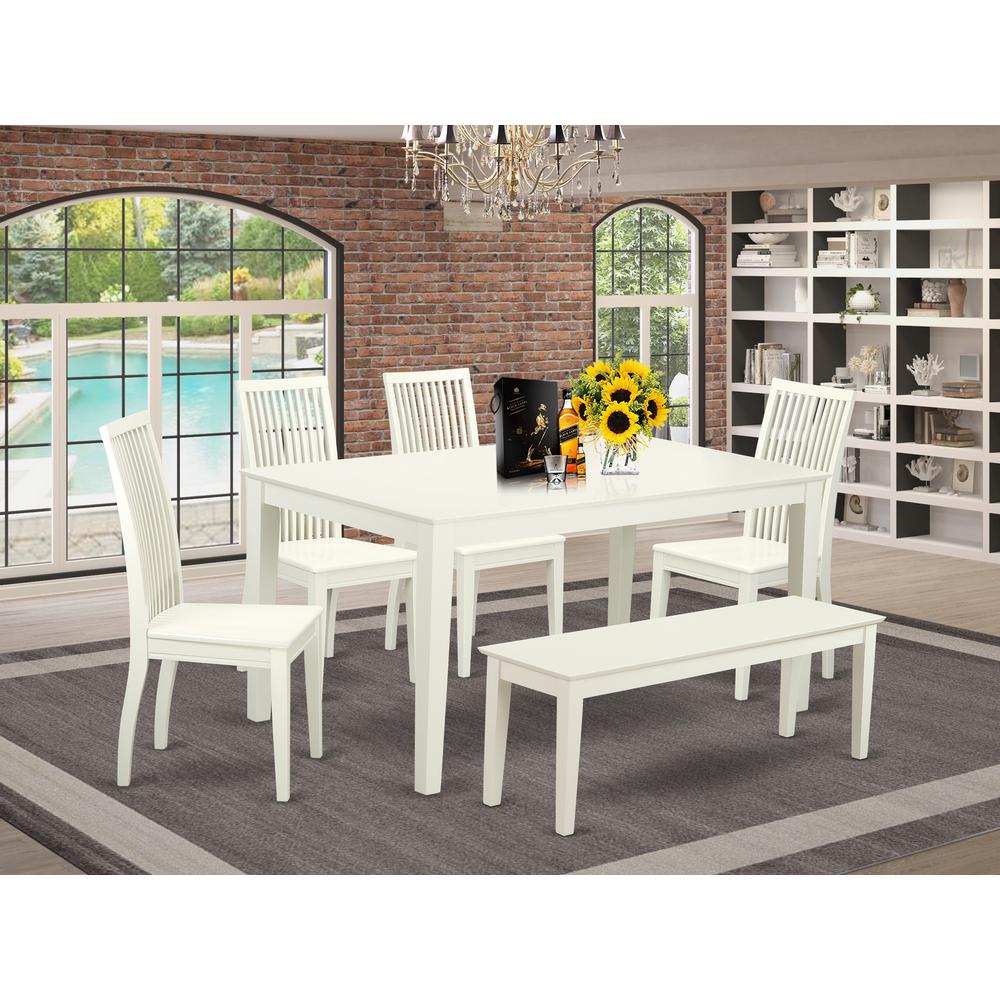 Dining Room Set Linen White CAIP6-LWH-W By East West Furniture | Dining Sets | Modishstore