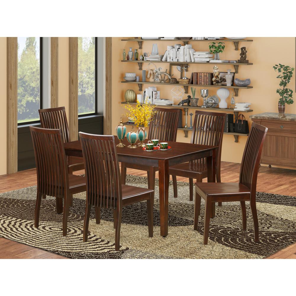 Dining Room Set Mahogany CAIP7-MAH-W By East West Furniture | Dining Sets | Modishstore
