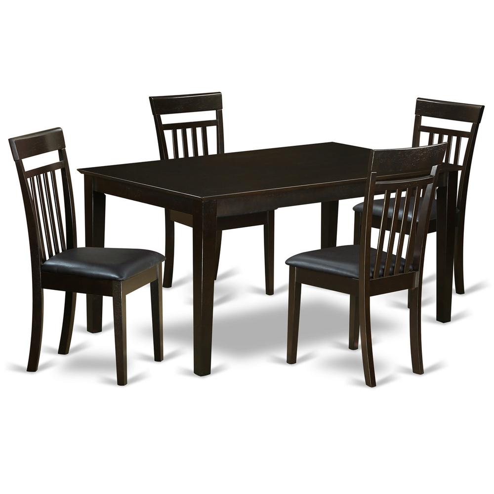 5 Pc Dining Room Set For 4-Dining Table Top And 4 Dining Chairs By East West Furniture | Dining Sets | Modishstore - 2