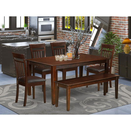 Dining Room Set Mahogany CAP6S-MAH-LC By East West Furniture | Dining Sets | Modishstore