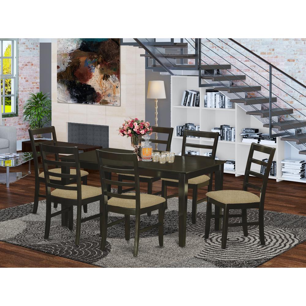 Capf7-Cap-C 7 Pc Dining Room Set For 6-Table And 6 Chairs For Dining Room By East West Furniture | Dining Sets | Modishstore - 2