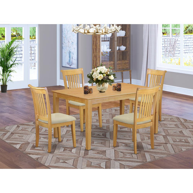 Dining Room Set Oak CAPO5-OAK-C By East West Furniture | Dining Sets | Modishstore