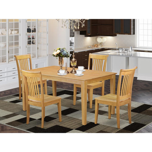Dining Room Set Oak CAPO5-OAK-W By East West Furniture | Dining Sets | Modishstore