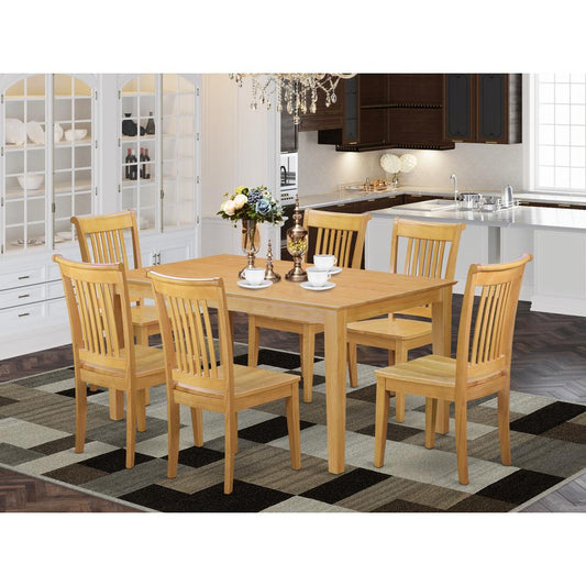 Dining Room Set Oak CAPO7-OAK-W By East West Furniture | Dining Sets | Modishstore
