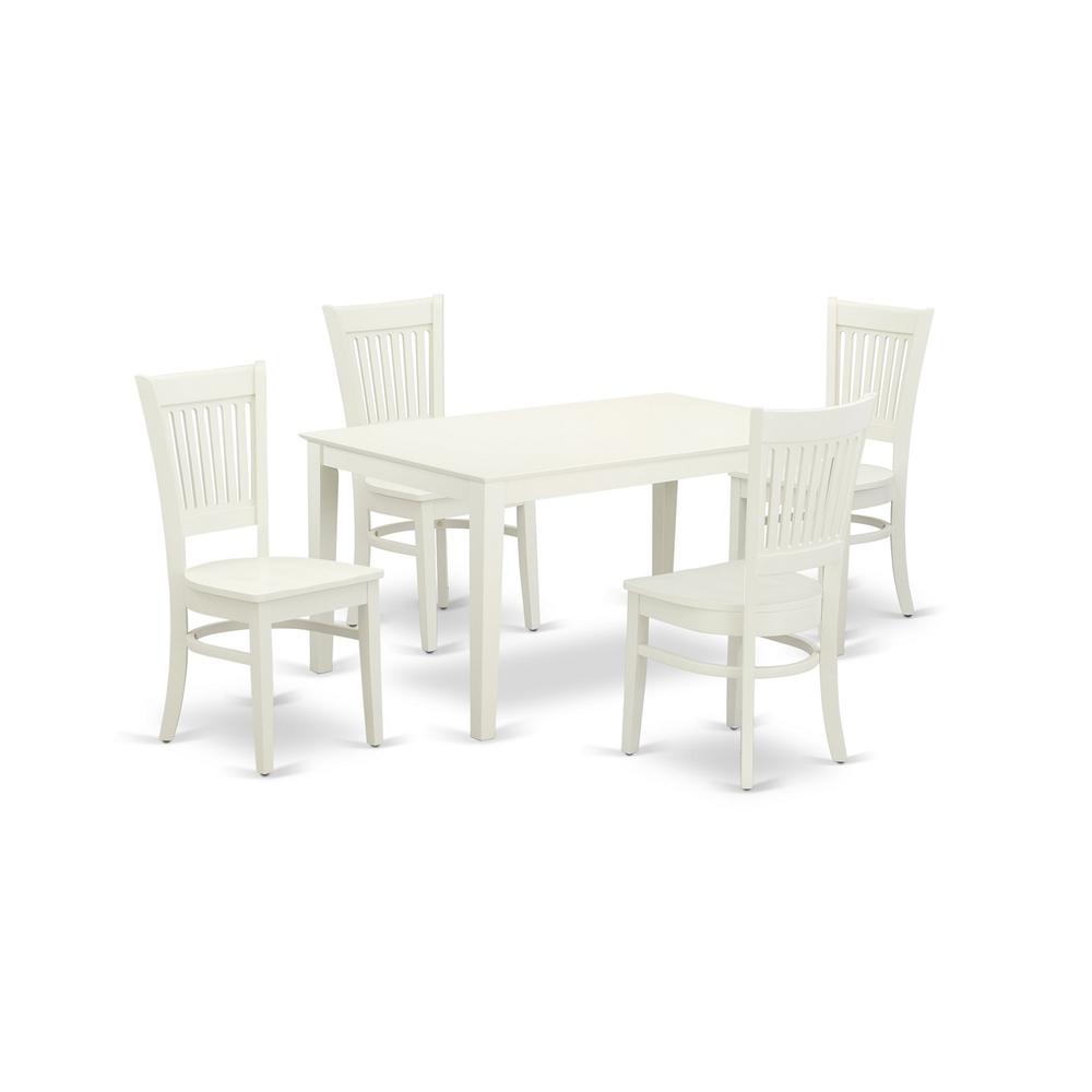 Dining Table- Dining Chairs CAVA5-LWH-W By East West Furniture | Dining Tables | Modishstore