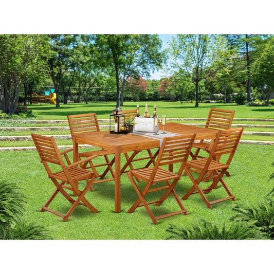 Wooden Patio Set Natural Oil CMBS72CANA By East West Furniture | Outdoor Dining Sets | Modishstore