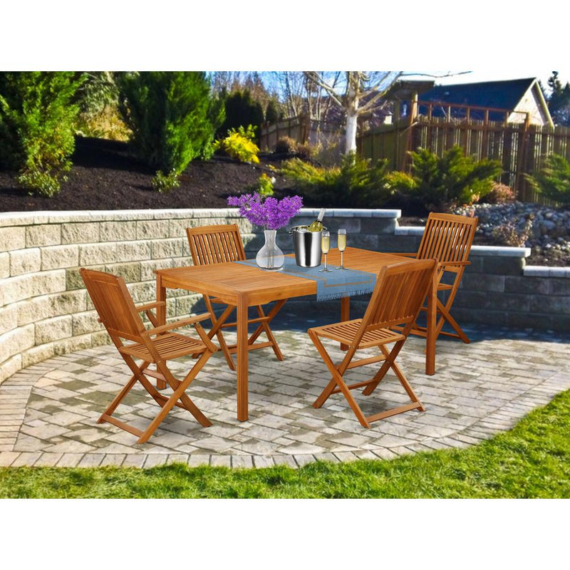 Wooden Patio Set Natural Oil CMCM52CANA By East West Furniture | Outdoor Dining Sets | Modishstore