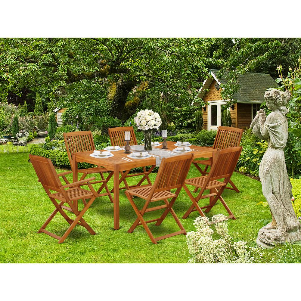 Wooden Patio Set Natural Oil CMCM72CANA By East West Furniture | Outdoor Dining Sets | Modishstore