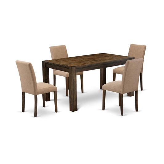 5Pc Dining Table Set Consists Of A Rectangular Table And 4 Dining Chairs By East West Furniture | Dining Sets | Modishstore