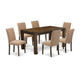 7Pc Dining Room Table Set Consists Of A Rectangle Table And 6 Parson Chairs With Light Sable Color Linen Fabric, Medium Size Table With Full Back Chairs, Distressed Jac By East West Furniture | Dining Sets | Modishstore