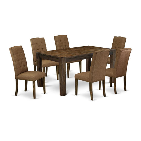 7-Piece Modern Dining Table Set- 6 Dining Room Chairs And Dining Tables By East West Furniture | Dining Sets | Modishstore
