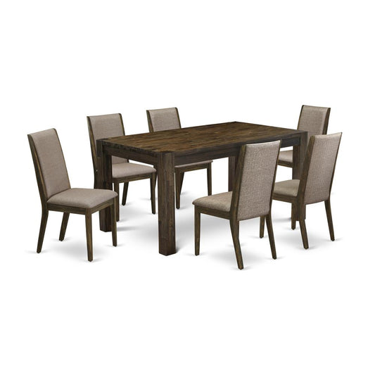 7-Pc Kitchen Dining Room Set- 6 Parson Dining Chairs And Dining Tables By East West Furniture | Dining Sets | Modishstore