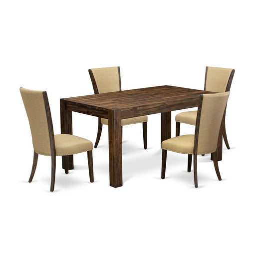 5-Pc Dining Room Set- 4 Parson Dining Chairs And Modern Dining Room Table By East West Furniture | Dining Sets | Modishstore