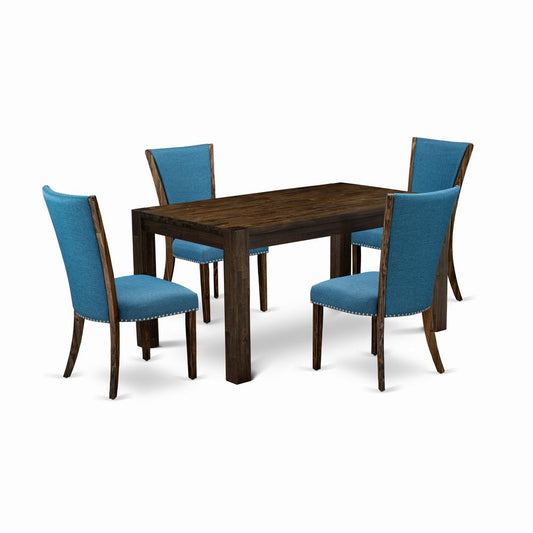 5-Pc Dining Room Table Set- 4 Parson Chairs Dining Table By East West Furniture | Dining Sets | Modishstore