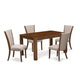 5-Pc Dining Room Table Set- 4 Parson Chairs Dining Table By East West Furniture | Dining Sets | Modishstore - 4