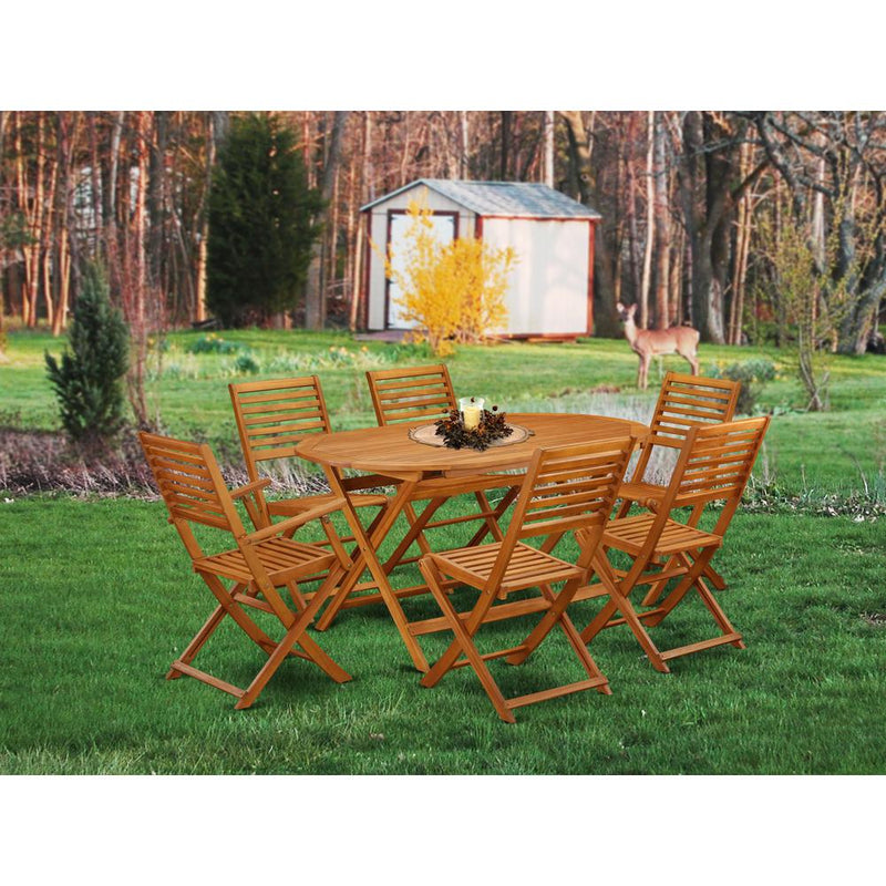 Wooden Patio Set Natural Oil DIBS72CANA By East West Furniture | Outdoor Dining Sets | Modishstore