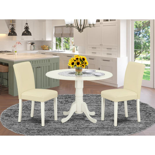 Dining Room Set Linen White DLAB3-LWH-64 By East West Furniture | Dining Sets | Modishstore