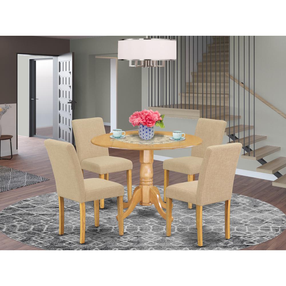 Dining Room Set Oak DLAB5-OAK-04 By East West Furniture | Dining Sets | Modishstore