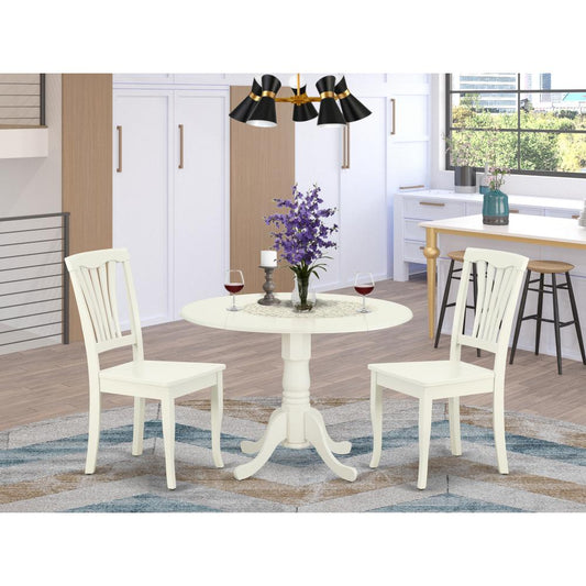 Dining Room Set Linen White DLAV3-LWH-W By East West Furniture | Dining Sets | Modishstore