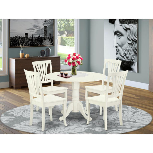 Dining Room Set Linen White DLAV5-LWH-W By East West Furniture | Dining Sets | Modishstore
