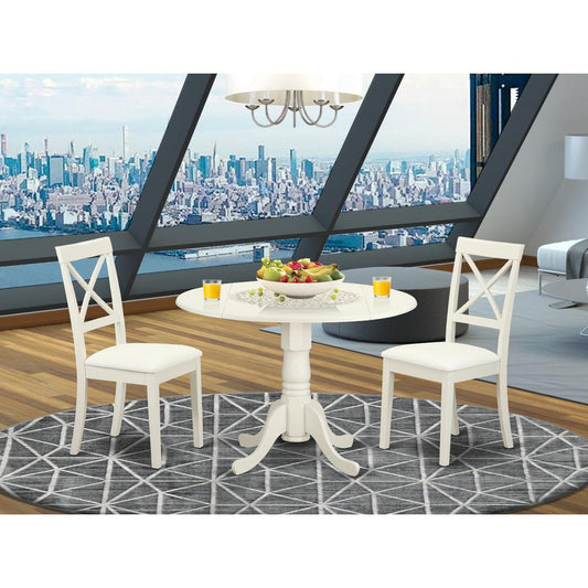 Dining Room Set Linen White DLBO3-LWH-LC By East West Furniture | Dining Sets | Modishstore