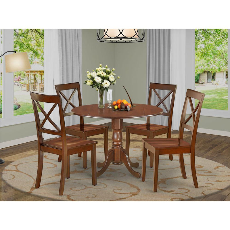 Dining Room Set Mahogany DLBO5-MAH-W By East West Furniture | Dining Sets | Modishstore