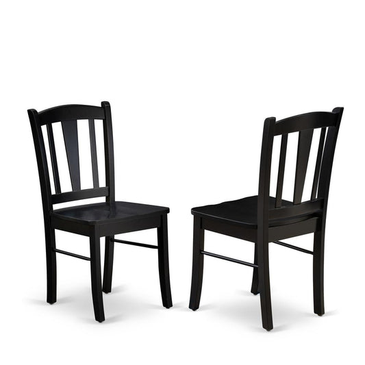 Dublin Chair With Wood Seat In Black Finish - Set Of 2 By East West Furniture | Dining Chairs | Modishstore