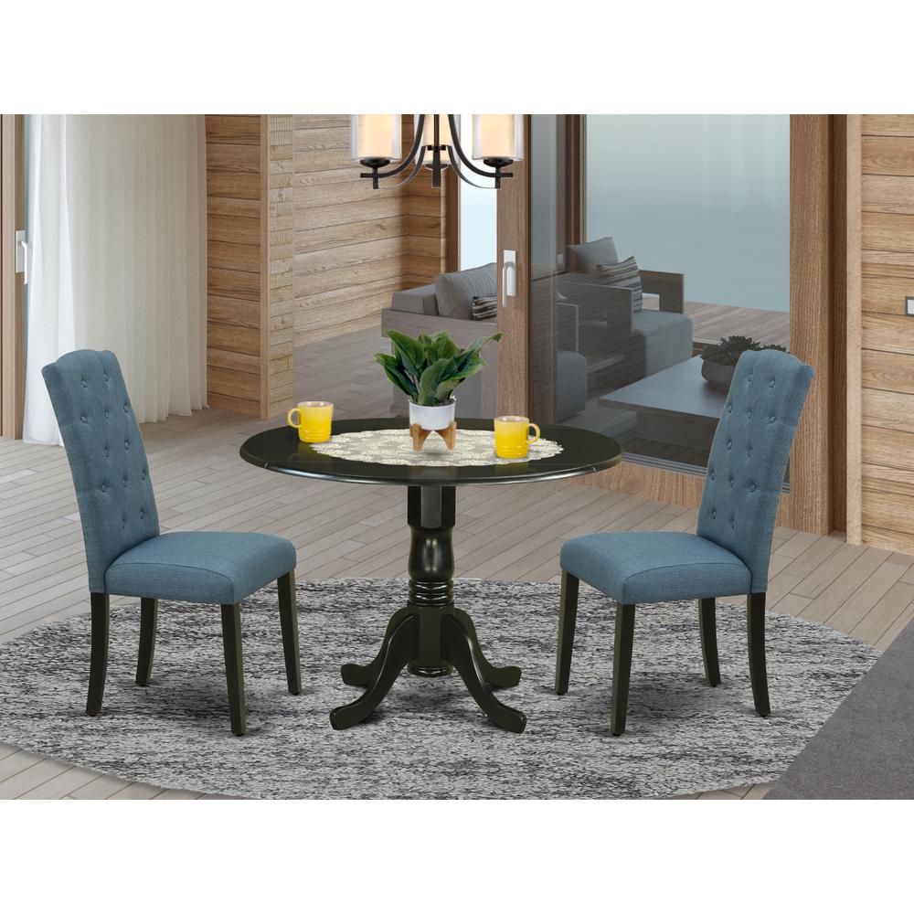 Dining Room Set Black DLCE3-BLK-21 By East West Furniture | Dining Sets | Modishstore