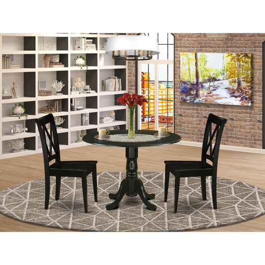 Dining Room Set Black DLCL3-BLK-W By East West Furniture | Dining Sets | Modishstore
