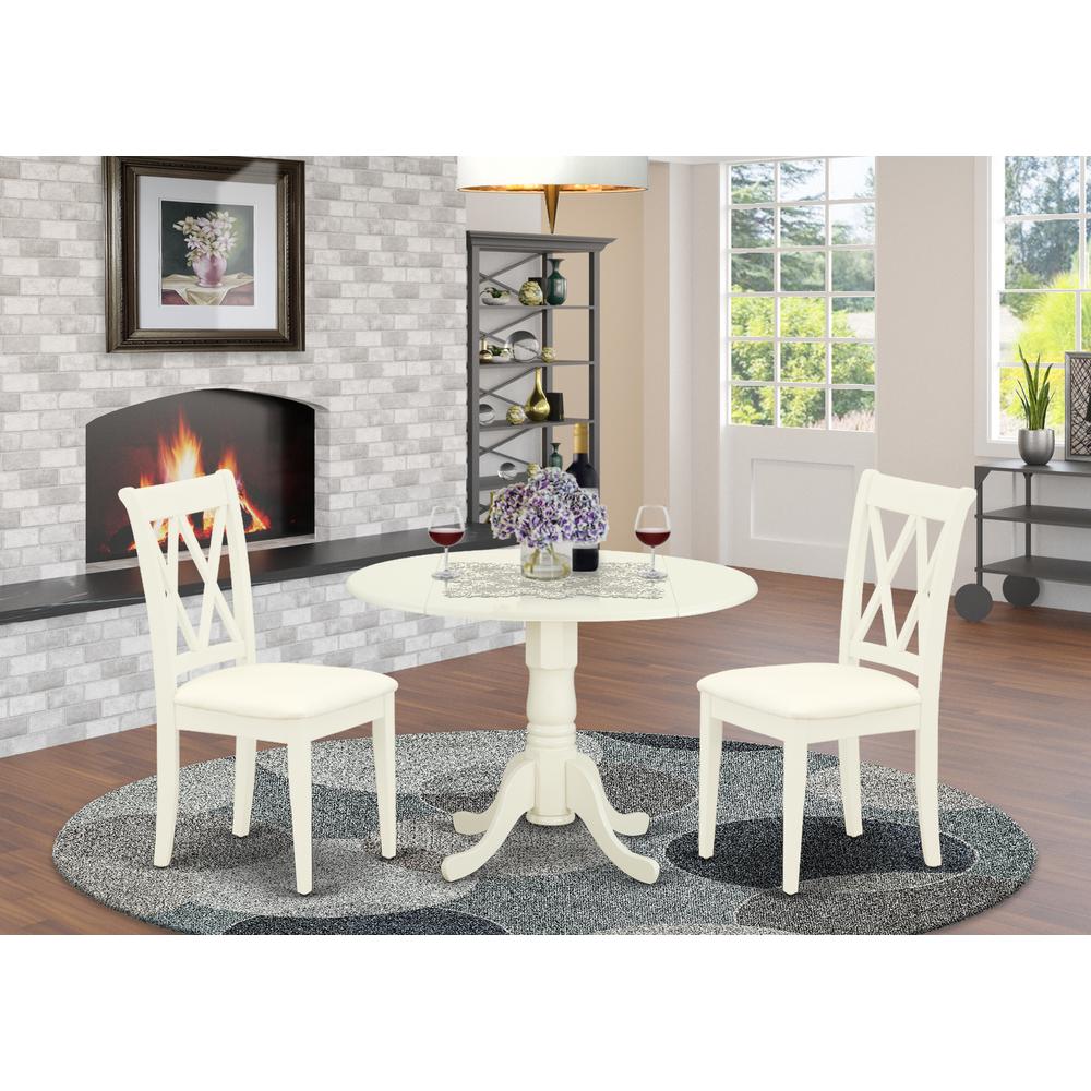 Dining Room Set Linen White DLCL3-WHI-C By East West Furniture | Dining Sets | Modishstore