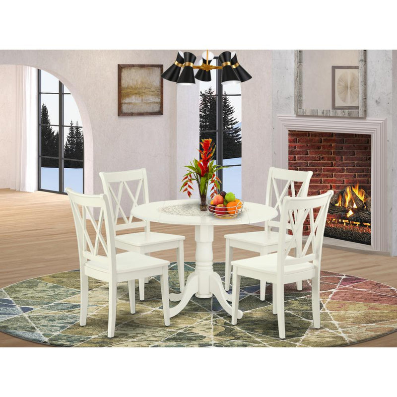 Dining Room Set Linen White DLCL5-LWH-W By East West Furniture | Dining Sets | Modishstore