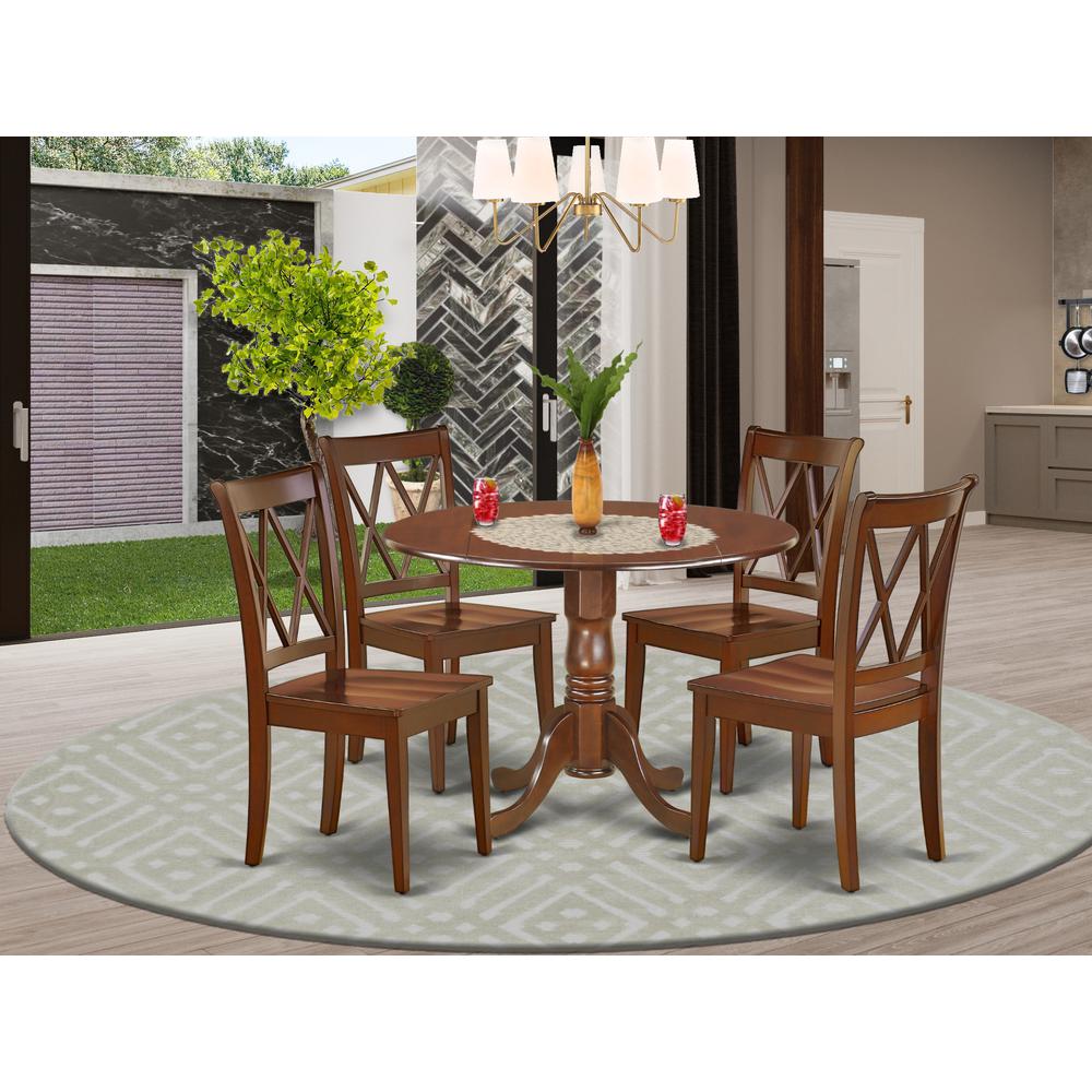 Dining Room Set Mahogany DLCL5-MAH-W By East West Furniture | Dining Sets | Modishstore