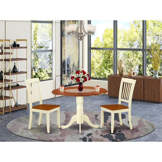 Dining Room Set Buttermilk & Cherry DLDA3-BMK-W By East West Furniture | Dining Sets | Modishstore