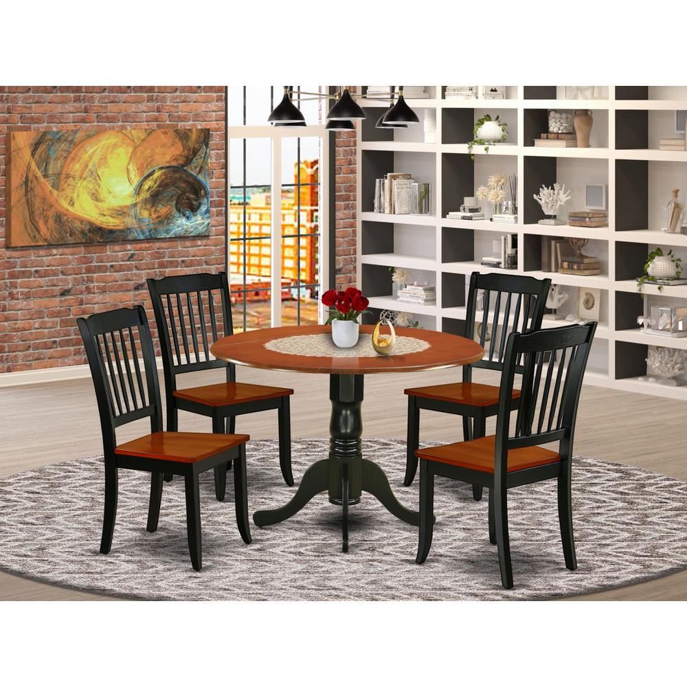 Dining Room Set Black & Cherry DLDA5-BCH-W By East West Furniture | Dining Sets | Modishstore