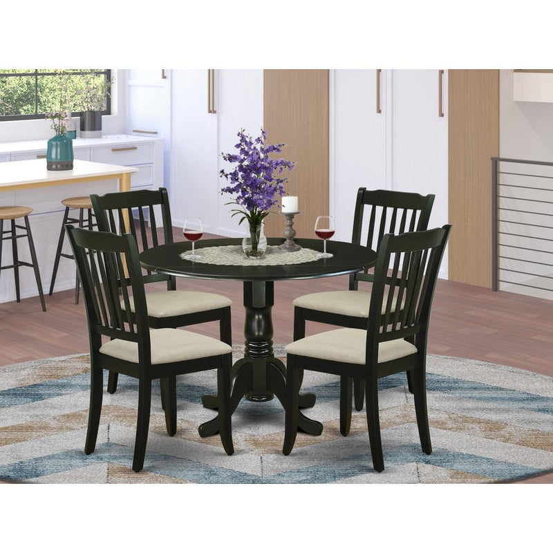 Dining Room Set Black DLDA5-BLK-C By East West Furniture | Dining Sets | Modishstore