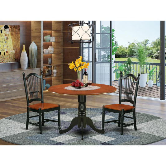Dining Room Set Black & Cherry DLDO3-BCH-W By East West Furniture | Dining Sets | Modishstore