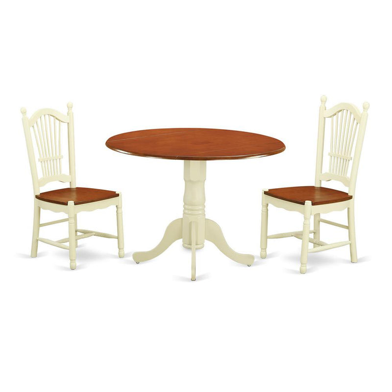 3 Pc Kitchen Dinette Set-Kitchen Dinette Table And 2 Kitchen Dining Chairs By East West Furniture | Dining Sets | Modishstore - 2