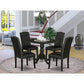 Dining Room Set Black DLEN5-BLK-69 By East West Furniture | Dining Sets | Modishstore