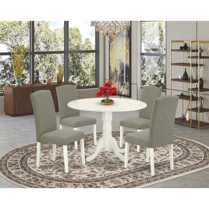 Dining Room Set Linen White DLEN5-LWH-06 By East West Furniture | Dining Sets | Modishstore