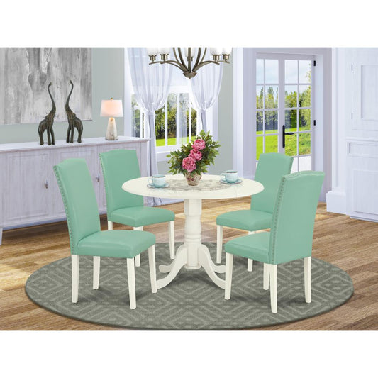 Dining Room Set Linen White DLEN5-LWH-57 By East West Furniture | Dining Sets | Modishstore