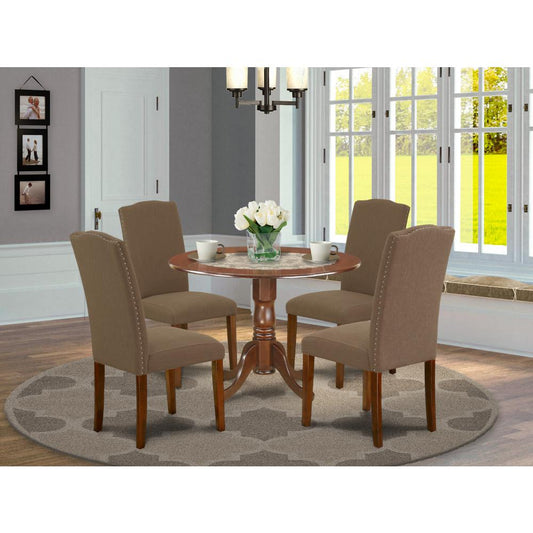 Dining Room Set Mahogany DLEN5-MAH-18 By East West Furniture | Dining Sets | Modishstore