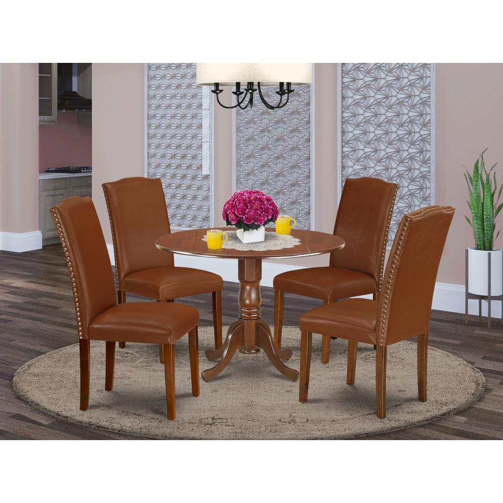 Dining Room Set Mahogany DLEN5-MAH-66 By East West Furniture | Dining Sets | Modishstore