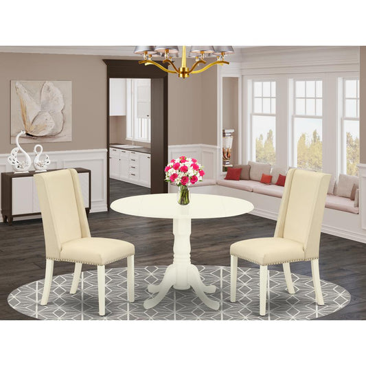 Dining Room Set Linen White DLFL3 - WHI - 01 By East West Furniture | Dining Sets | Modishstore
